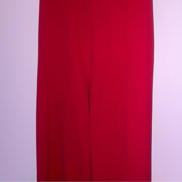 Crystal Sky S Red Strapless Jumpsuit Wide Leg Ruffle - Picture 3 of 9